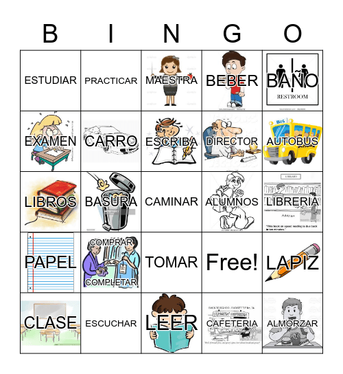 Spanish Bingo Card