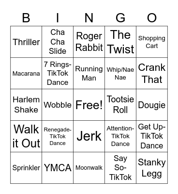 Do the Dance Bingo Card