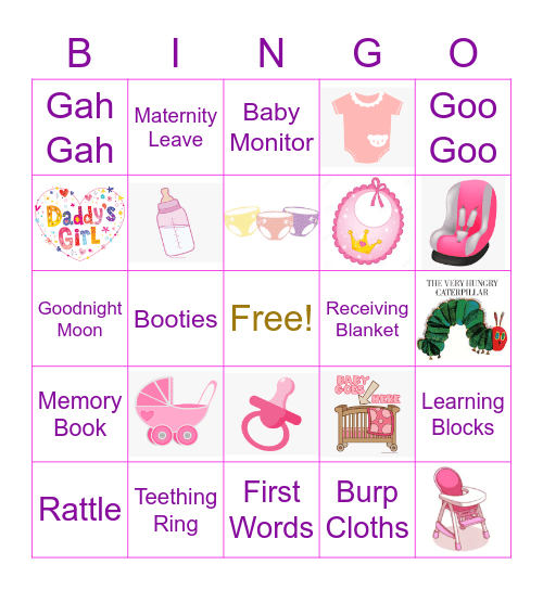 Megha & Vinay Rao's Baby Shower! Bingo Card
