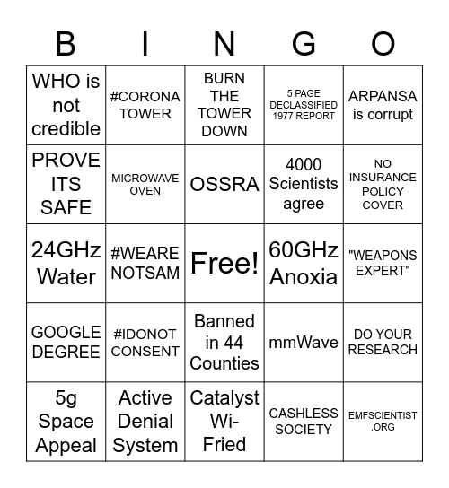 5G BINGO Card
