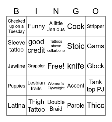Esposa Bingo Card
