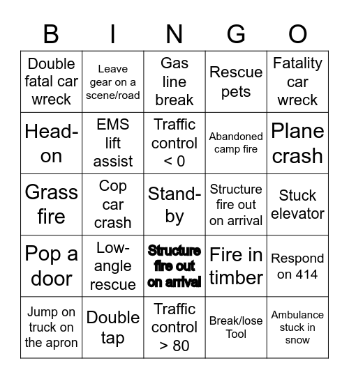 Probie Bingo Card