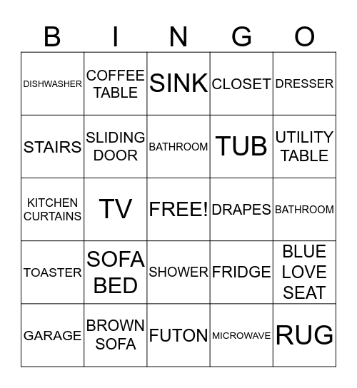 HOUSEWARMING BINGO Card