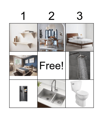 Rooms and furniture Bingo Card