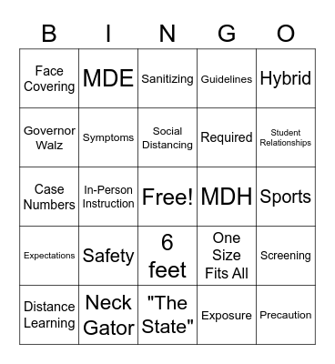 Covid-19 Bingo Card