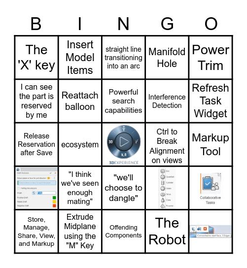 3DExperience Lingo Bingo Card