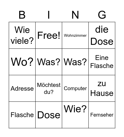 Bingo Rafael Bingo Card