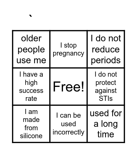 Diaphragm Bingo Card