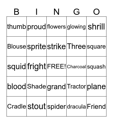 Blends bingo Card