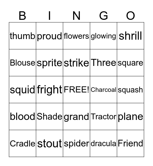 Blends bingo Card