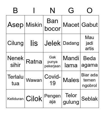 MINKY BINGO Card
