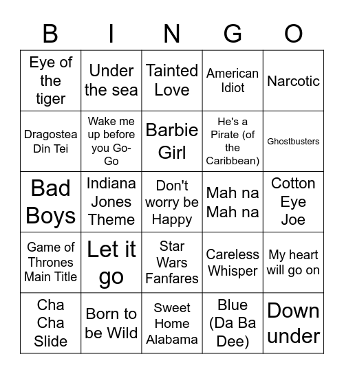 Meme Music Bingo Card