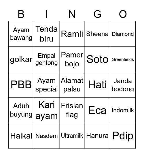 Buyungs mania💞 Bingo Card