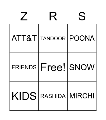 ZOHER'S 80th BIRTHDAY BINGO Card