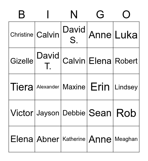 Newsflash Bingo Card