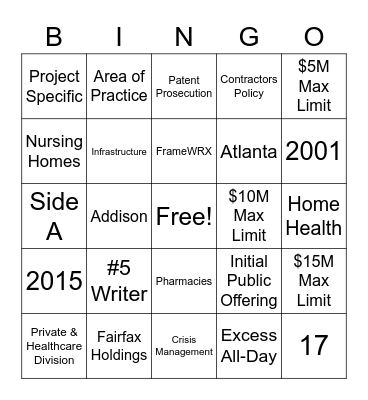 AW BINGO Card