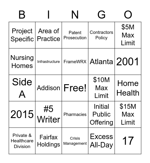 AW BINGO Card