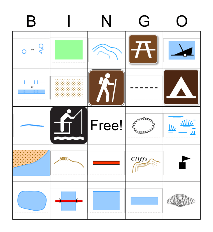 Map Symbols Bingo Card