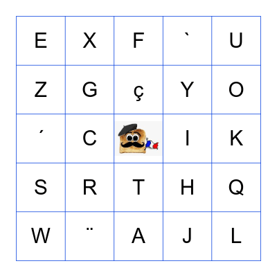 Alphabet/Accent Loto Bingo Card