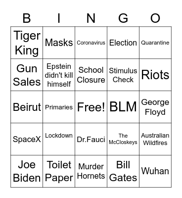 2020 Bingo Card