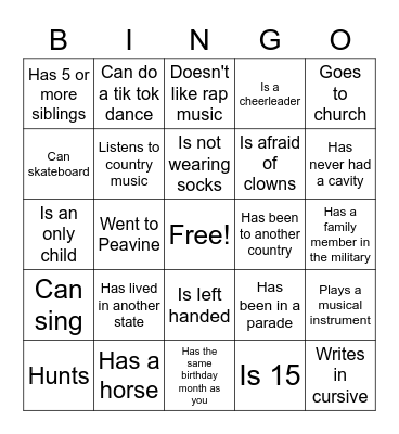 Find Someone Who... Bingo Card