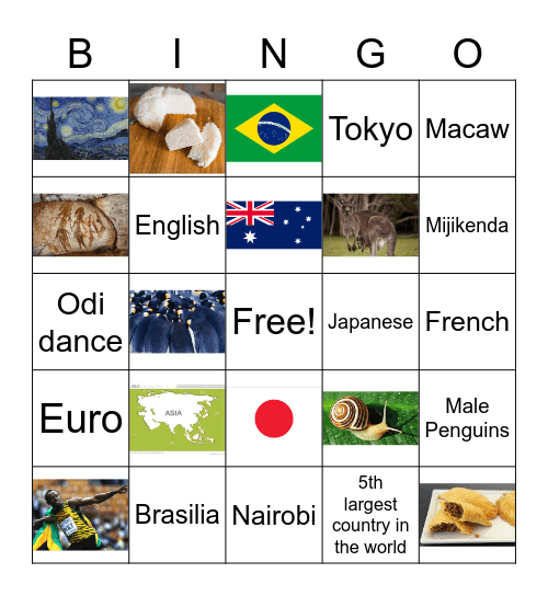 Around the World BINGO Card