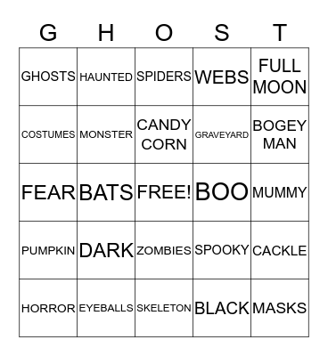 HALLOWEEN Bingo Card