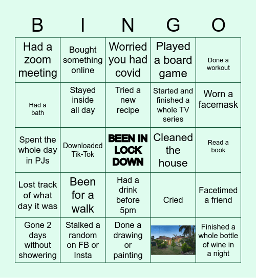 Lockdown Bingo Card