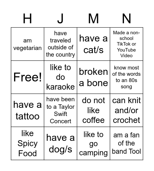 SCIENCE SQUAD BINGO Card