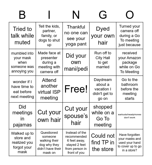 Mentor Bingo Card