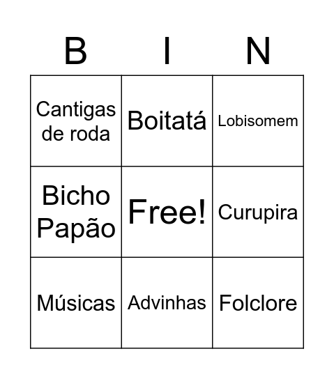 BINGO Card