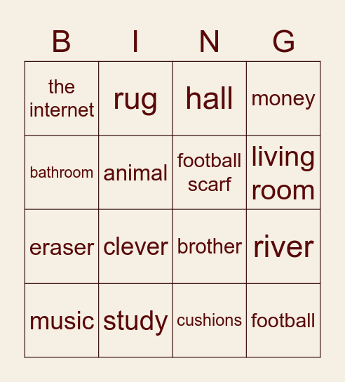 4th Kids Bingo Card