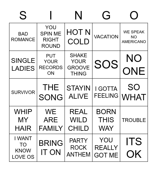 484 ALVIN & THE CHIPMUNKS Bingo Card