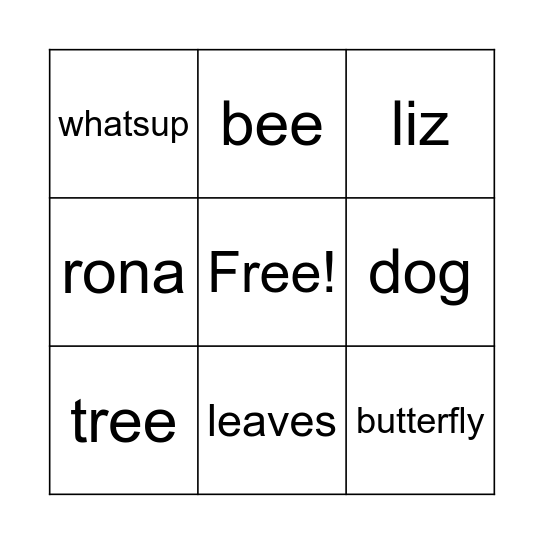 Trial Run Bingo Card