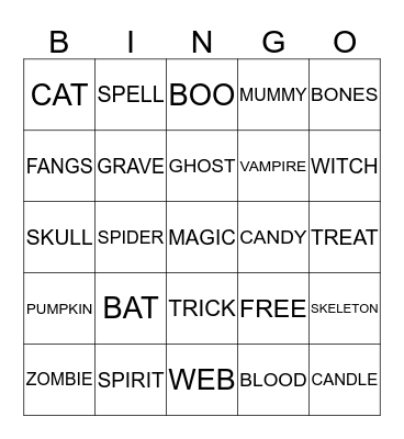 HALLOWEEN BINGO Card