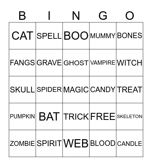 HALLOWEEN BINGO Card