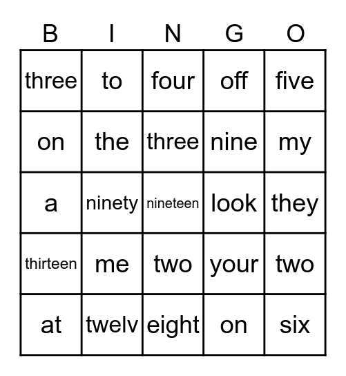 BINGO Card