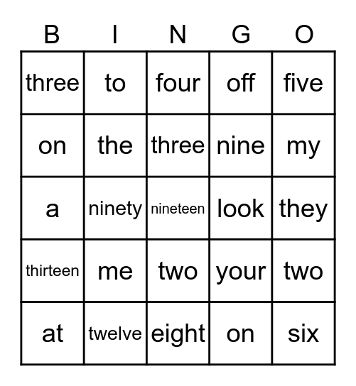 BINGO Card