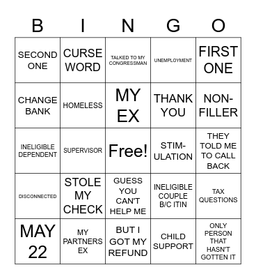 DREAM TEAM Bingo Card