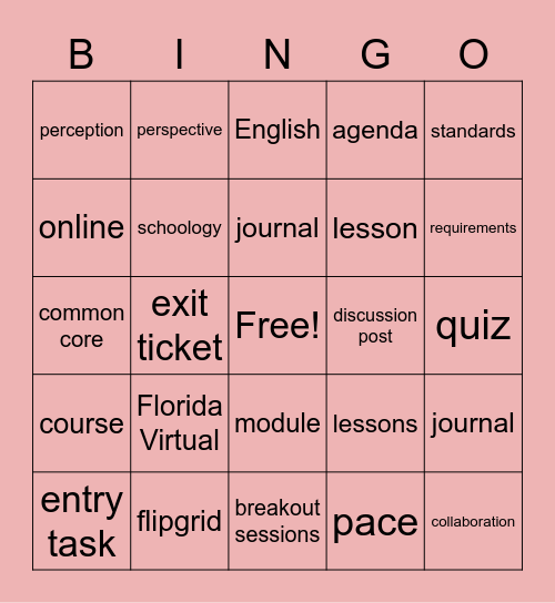 Week 2 Bingo Card