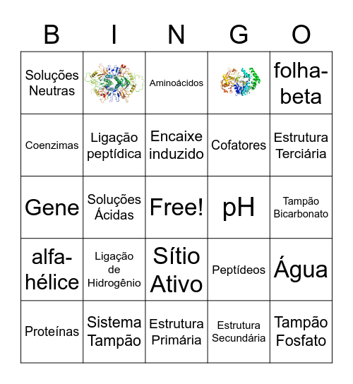 Bingo de Bioquímica Bingo Card