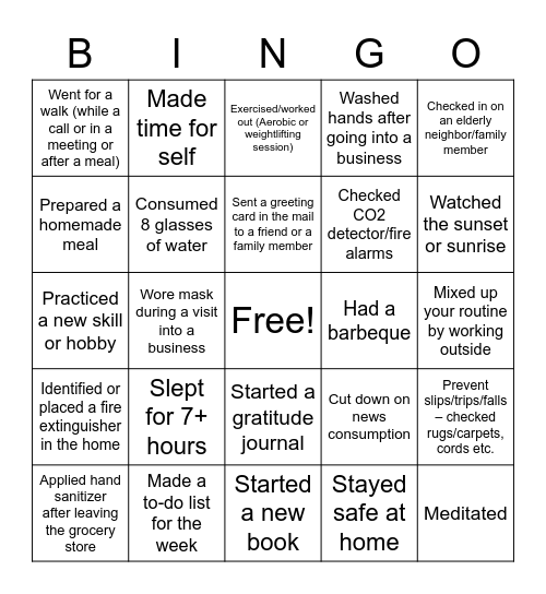 B. Buckley Bingo Card