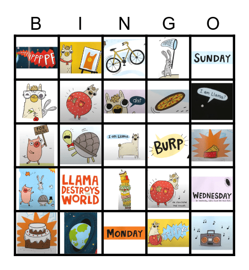 Llama Destroys the World! Bingo Card
