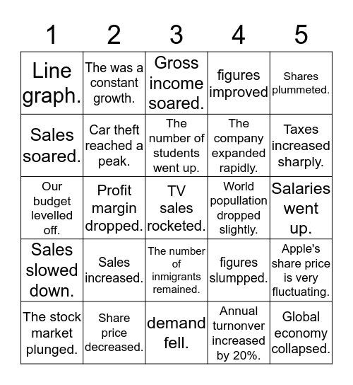 Graph description Bingo Card