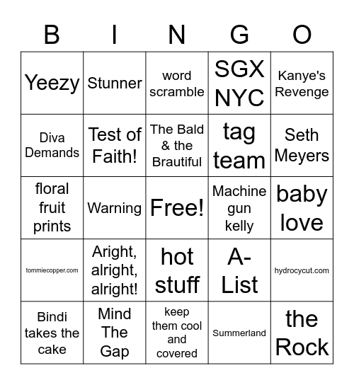 Magazine Hunt Bingo Card