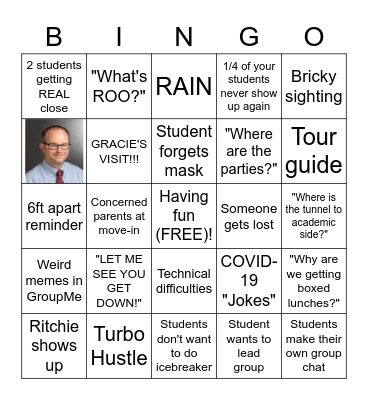 Orientation Leader Bingo Card