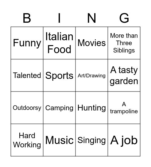 Spanish Bingo Card