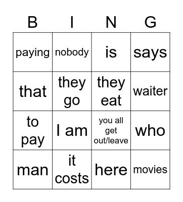 ¿Quién está pagando? Bingo Card