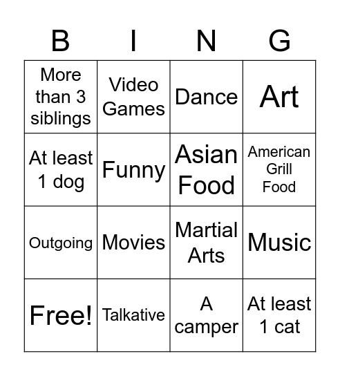 Bingo Card