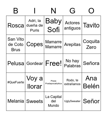 Copes de Nieve Bingo Card